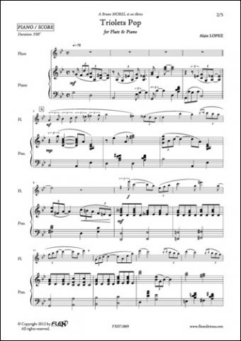 Triolets Pop - A. LOPEZ - <font color=#666666>Flute and Piano</font>