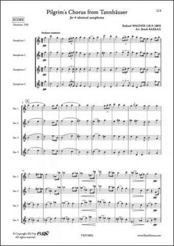 Pilgrim's Chorus from Tannhäuser - R. WAGNER - <font color=#666666>Saxophone Quartet</font>