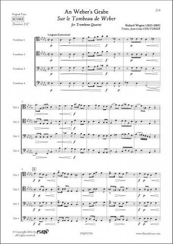 An Weber's Grabe - R. WAGNER - <font color=#666666>Trombone Quartet</font>