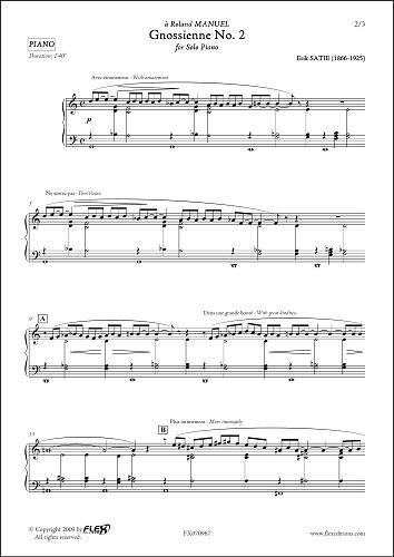Gnossienne No. 2 - E. SATIE - Piano Solo