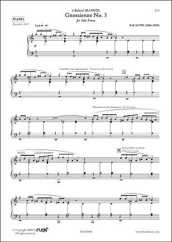 Gnossienne No. 3 - E. SATIE - Piano Solo