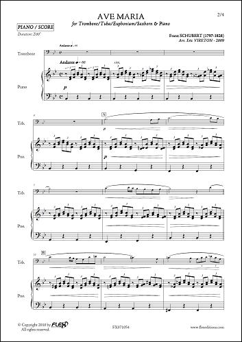 Ave Maria - F. SCHUBERT - <font color=#666666>Trombone ou Euphonium ou Tuba & Piano</font>