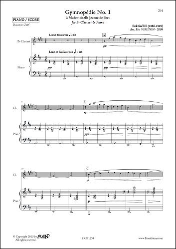 Gymnopédie No. 1 - E. SATIE - <font color=#666666>Clarinette & Piano</font>