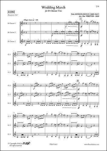 Marche Nuptiale - F. MENDELSSOHN -  <font color=#666666>Trio de Clarinettes</font>