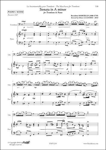 Sonate en La mineur -  B. MARCELLO - <font color=#666666>Trombone & Piano</font>