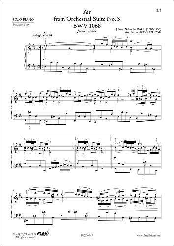 Air Extrait de la Suite Orchestrale No. 3 - BWV1068 - J.S. BACH -  <font color=#666666>Piano Solo</font>