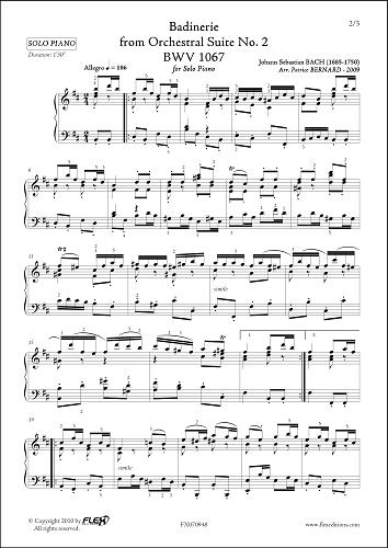 Badinerie Extraite de la Suite Orchestrale No. 2 - BWV1067 - J.S. BACH -  <font color=#666666>Piano Solo</font>