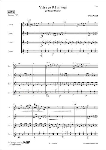 Waltz in D minor - D. COLL -  <font color=#666666>Guitar Quartet</font>