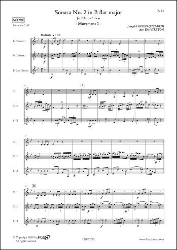 Sonate No. 2 en Sib Majeur - Mvts 1, 2 & 3 - J. HAYDN - <font color=#666666>Trio de Clarinettes</font>