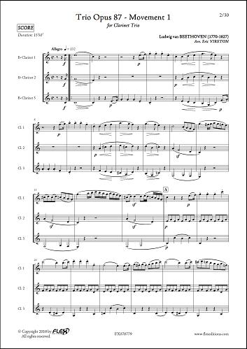 Trio Opus 87 - Mvts 1,2,3&4 - L.V BEETHOVEN - <font color=#666666>Trio de Clarinettes</font>