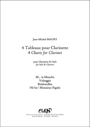 4 Charts for Clarinet - J.-M. MAURY - <font color=#666666>Solo Clarinet</font>
