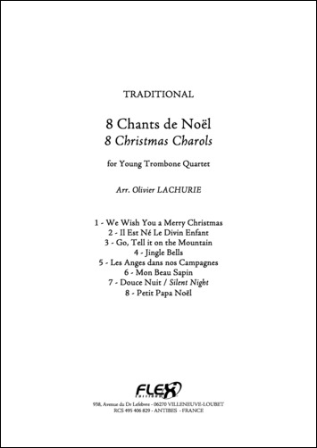 8 Christmas Charols - TRADITIONAL - <font color=#666666>Trombone Quartet</font>