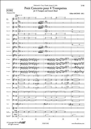 Petit Concerto pour Quatre Trompettes - G. ARCENS - <font color=#666666>Orchestre d'Harmonie</font>