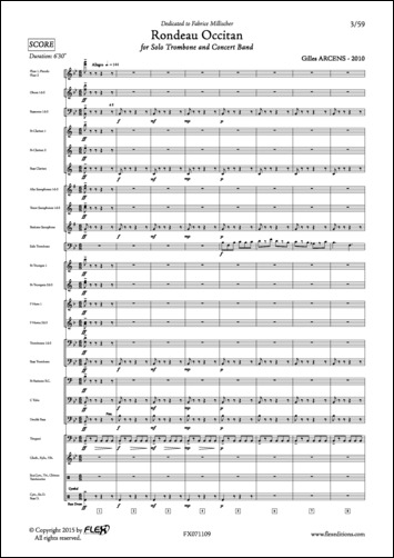 Rondeau Occitan - G. ARCENS - <font color=#666666>Trombone Solo & Orchestre d'Harmonie</font>