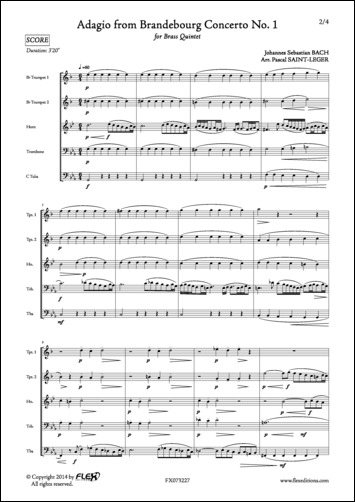 Adagio du Concerto Brandebourgois No. 1 - J. S. BACH - <font color=#666666>Quintette de Cuivres</font>