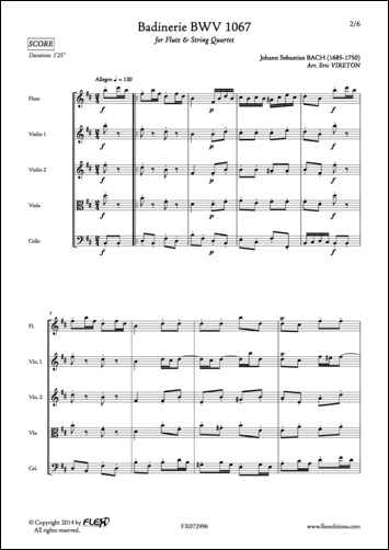 Badinerie BWV 1067 - J. S. BACH - <font color=#666666>Flute and String Quartet</font>