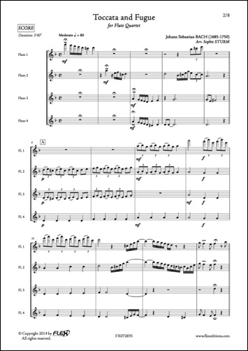 Toccata and Fugue - J. S. BACH - <font color=#666666>Flute Quartet</font>