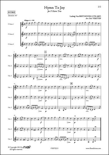 Hymne à la Joie - L. van BEETHOVEN - <font color=#666666>Trio de Cors</font>