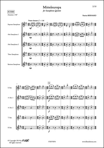 Mitteleuropa - P. BERNARD - <font color=#666666>Saxophone Quintet</font>