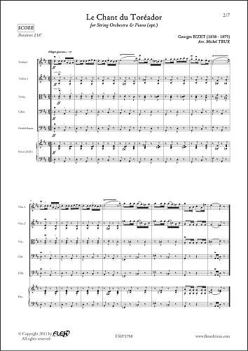 Chant du Toreador from Carmen - G. BIZET - <font color=#666666>String Orchestra and Piano (opt.)</font>