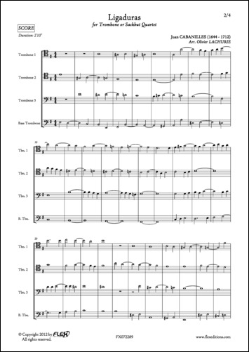 Ligaduras - J. CABANILLES - <font color=#666666>Trombone Quartet</font>