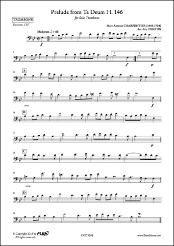 Prélude - extrait du Te Deum T. 146 - M. A. CHARPENTIER - <font color=#666666>Trombone Solo</font>