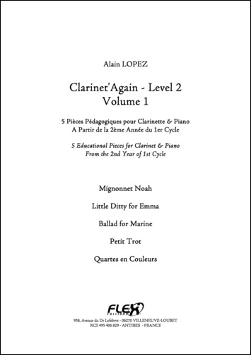 Clarinet'Again - Niveau 2 - Volume 1 - A. LOPEZ - <font color=#666666>Clarinette et Piano</font>