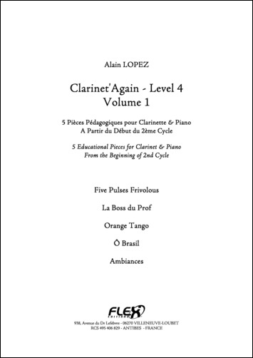 Clarinet'Again - Niveau 4 - Volume 1 - A. LOPEZ - <font color=#666666>Clarinette et Piano</font>