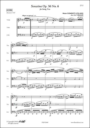 Sonatine Opus 36 No. 6 - M. CLEMENTI - <font color=#666666>Trio à Cordes</font>