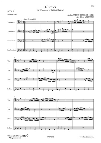 L'Eroica - A. FALCONIERI - <font color=#666666>Trombone Quartet</font>