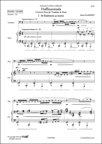 Hoffmanniada - 6 Concert Pieces - A. GLADKIKH - <font color=#666666>Trombone et Piano</font>