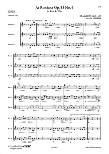 A Rondane - E. GRIEG - <font color=#666666>Trio de Flûtes à Bec</font>
