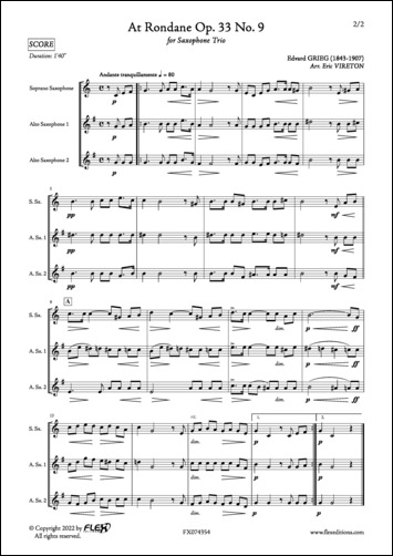 A Rondane - E. GRIEG - <font color=#666666>Trio de Saxophones</font>