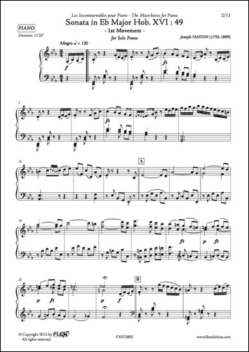Sonate en Mib Majeur Hob. XVI:49 - 1er Mvt - J. HAYDN - <font color=#666666>Piano Solo</font>
