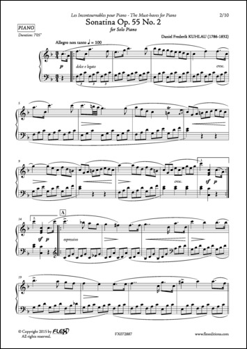 Sonatine Op. 55 No. 2 - D. F. KUHLAU - <font color=#666666>Piano Solo</font>