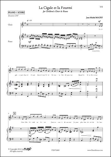 La Cigale et la Fourmi - J.-M. MAURY - <font color=#666666>Children's Choir and Piano</font>