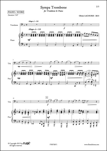 Sympa Trombone - O. LACHURIE - <font color=#666666>Trombone et Piano</font>