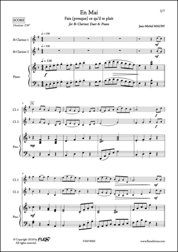 Volume 1 Histoires Clarinette PARTITION CLASSIQUE Clarinette et Piano Niveau 2 MAURY J.-M