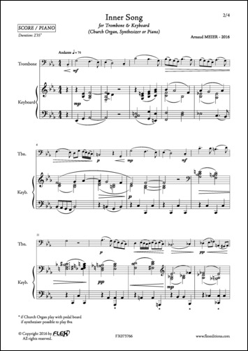 Inner Song - A. MEIER - <font color=#666666>Trombone et Piano</font>