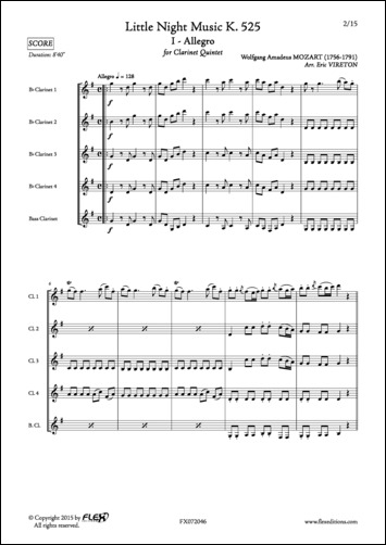Petite Musique de Nuit K. 525 - Allegro - W. A. MOZART - <font color=#666666>Quintette de Clarinettes</font>