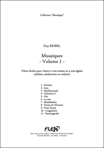 Musaïques - Volume 1 - G. REIBEL - <font color=#666666>Choeur à voix mixtes ou égales</font>
