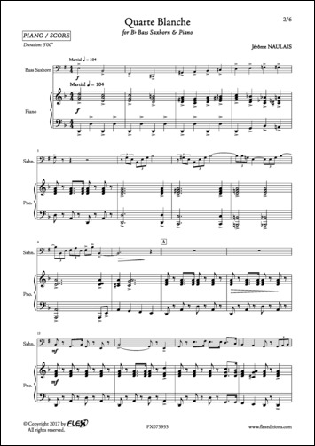 Quarte Blanche - J. NAULAIS - <font color=#666666>Bass Saxhorn and Piano</font>