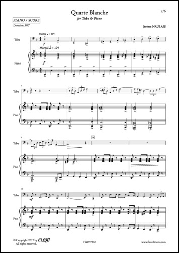 Quarte Blanche - J. NAULAIS - <font color=#666666>Tuba et Piano</font>