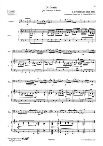 Sinfonia - G. B. PERGOLESI - <font color=#666666>Trombone and Piano</font>
