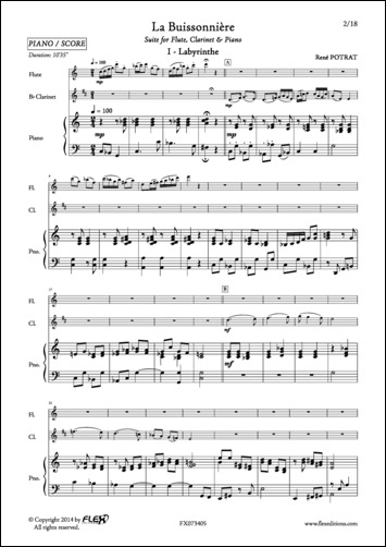 La Buissonnière - R. POTRAT - <font color=#666666>Flute, Clarinet and Piano</font>