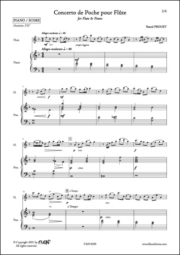 Concerto de Poche pour Flute - P. PROUST - <font color=#666666>Flûte et Piano</font>