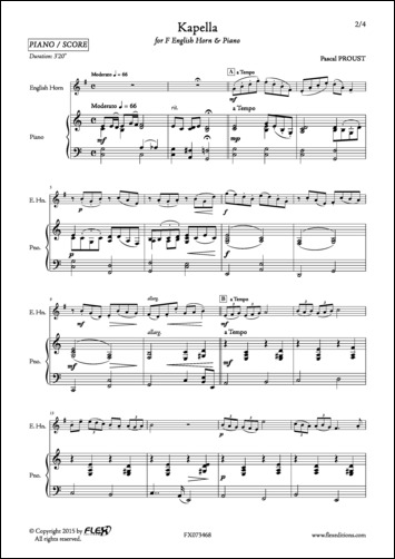 Kapella - P. PROUST - <font color=#666666>English Horn and Piano</font>