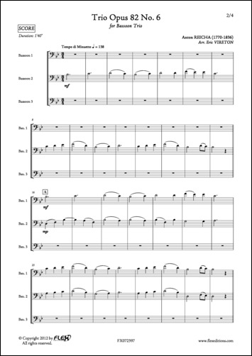 Trio Opus 82 No. 6 - A. REICHA - <font color=#666666>Bassoon Trio</font>