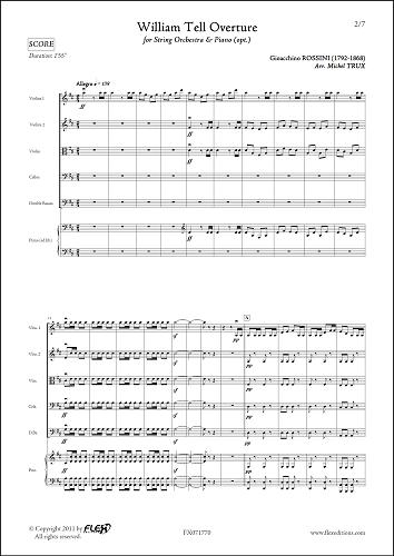 Ouverture de Guillaume Tell - G. ROSSINI - <font color=#666666>Orchestre à Cordes et Piano (opt.)</font>