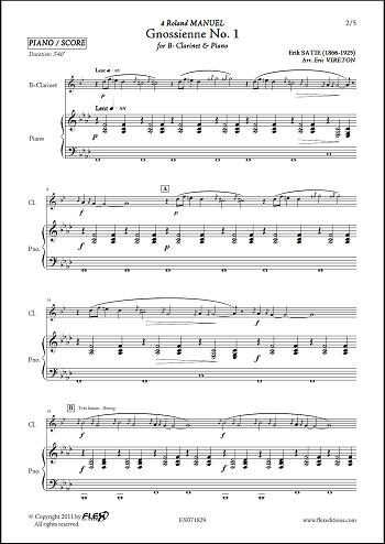 Gnossienne No. 1 - E. SATIE - <font color=#666666>Clarinette & Piano</font>